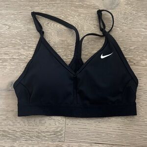 Nike Women's Black Sports Bra with White Logo
